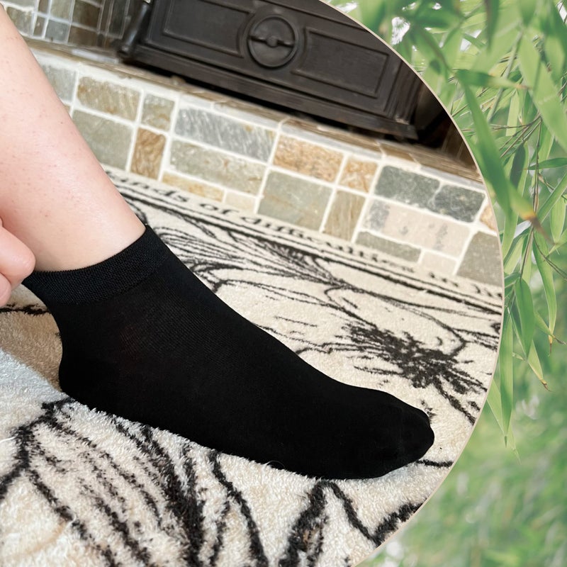 SERISIMPLE Women Viscose Bamboo Ankle Socks Low Cut Thin Sock Lightweight Pastal Color Soft Sock 5 Pairs(Black, Medium) - Image 4
